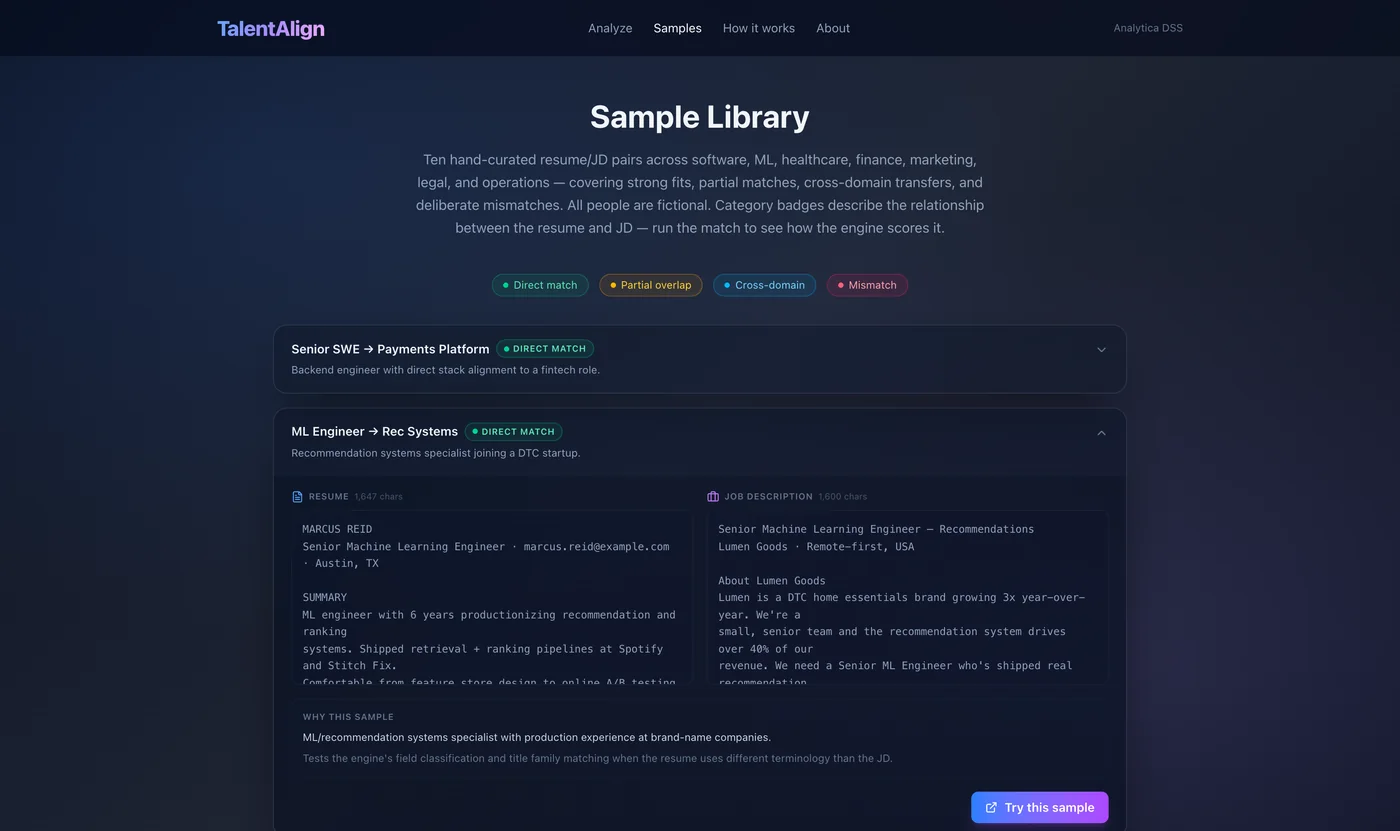 TalentAlign — Evidence-first resume matching